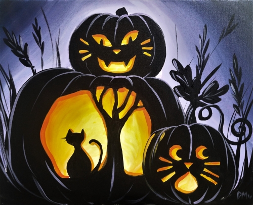 A Pumpkin Cats paint nite project by Yaymaker