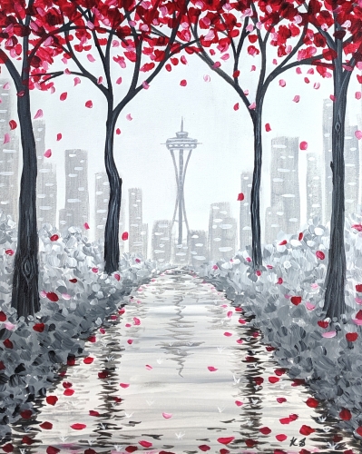 A Rainy Seattle Stroll paint nite project by Yaymaker