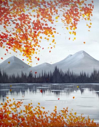 A Autumn Mountains paint nite project by Yaymaker
