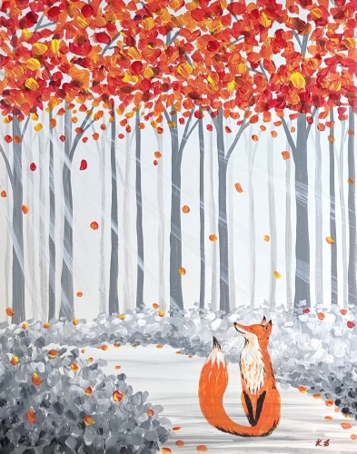 A Fox In The Fall paint nite project by Yaymaker
