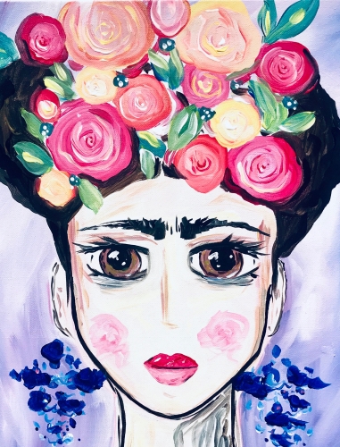 A Frida In Flowers paint nite project by Yaymaker