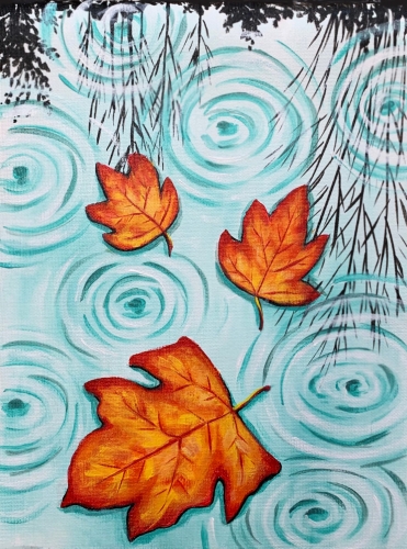 A Floating Fall Leaves paint nite project by Yaymaker