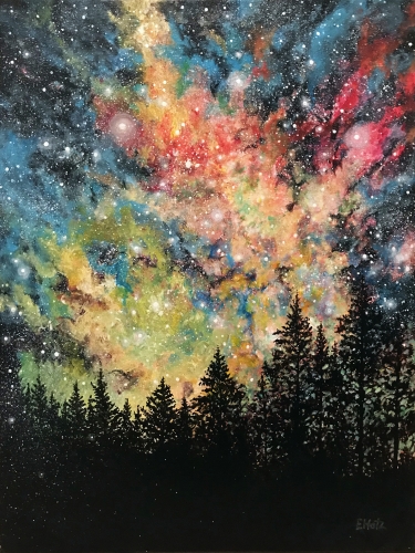 A Galaxy Forest paint nite project by Yaymaker