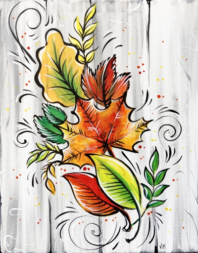 A Fall Leaves Bouquet paint nite project by Yaymaker