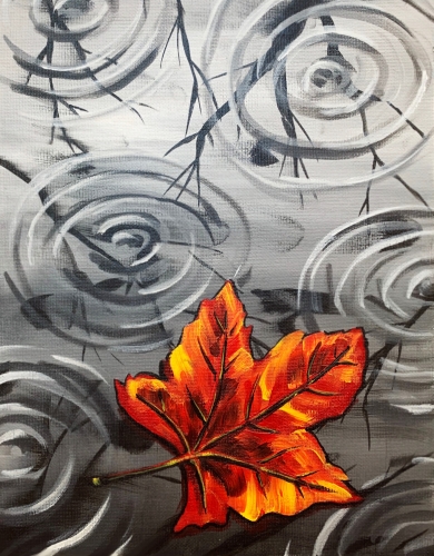 A Rainy Autumn Leaf paint nite project by Yaymaker