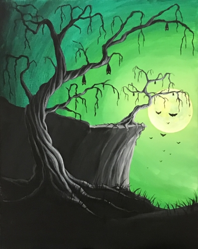 A Twisted Trees and Bats Please paint nite project by Yaymaker