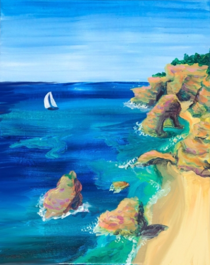 A Ocean Cliffs Of Portugal paint nite project by Yaymaker