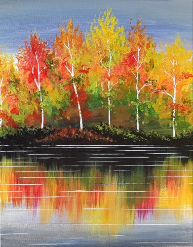 A Bright Autumn Birch paint nite project by Yaymaker