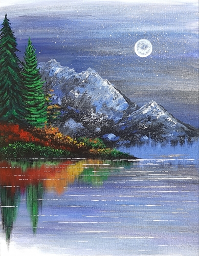 A Bright Autumn Reflections paint nite project by Yaymaker