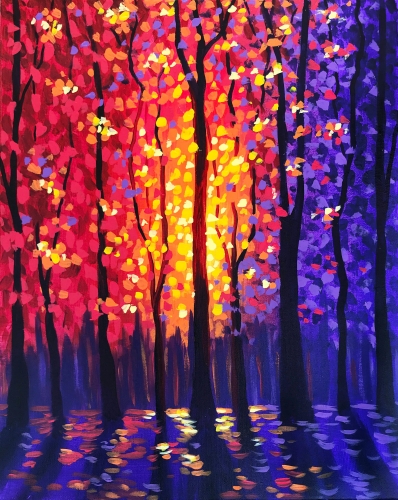 A Shimmering Forest paint nite project by Yaymaker