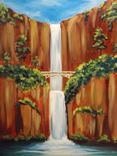 A Waterfall Under The Bridge paint nite project by Yaymaker