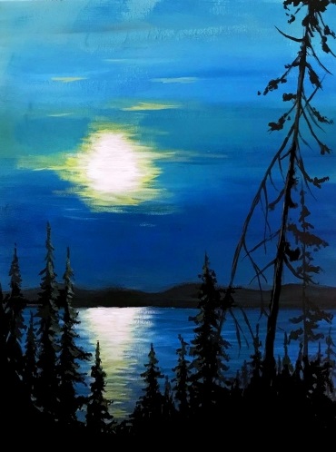 A Lake In The Moonlight paint nite project by Yaymaker