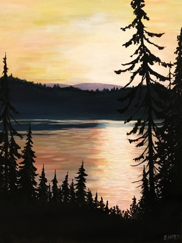 A Lake At Dusk II paint nite project by Yaymaker