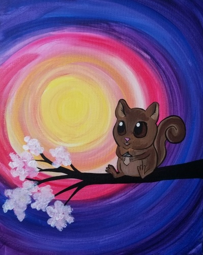 A Happy Squirrel paint nite project by Yaymaker