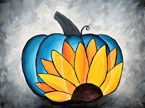 A Sunflower Pumpkin paint nite project by Yaymaker