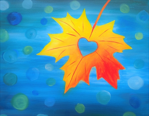 A I Leafing Heart Fall paint nite project by Yaymaker