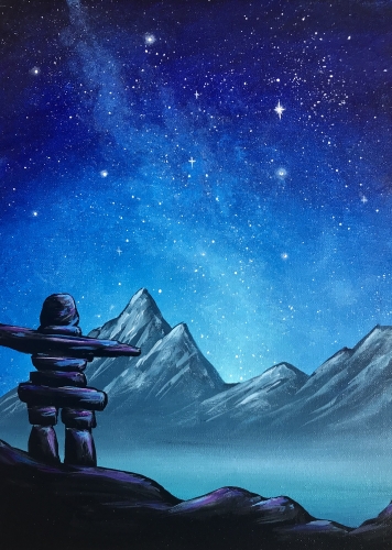 A Inukshuk Mountains paint nite project by Yaymaker