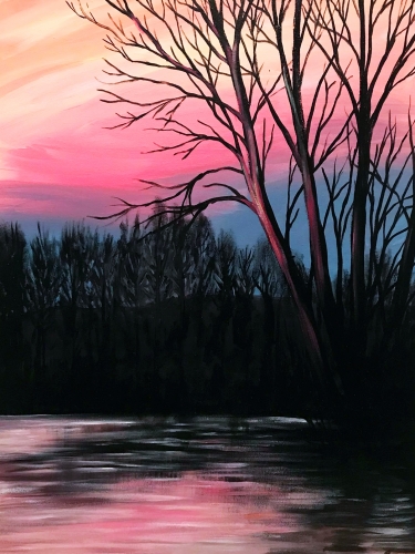 A River Sunset Sky paint nite project by Yaymaker