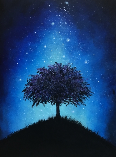 A Midnight Magic Tree paint nite project by Yaymaker