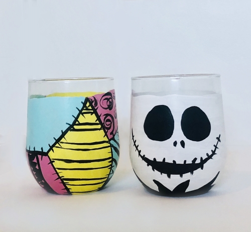 A Jack  Sally Glasses paint nite project by Yaymaker