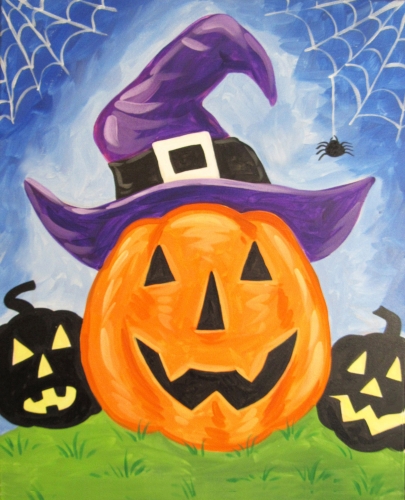 A Witchy Pumpkin paint nite project by Yaymaker