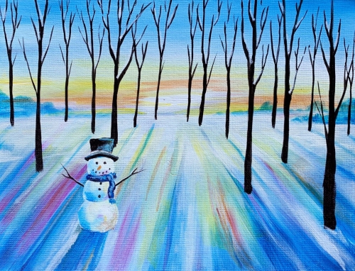 A The Snowmans Sunrise paint nite project by Yaymaker