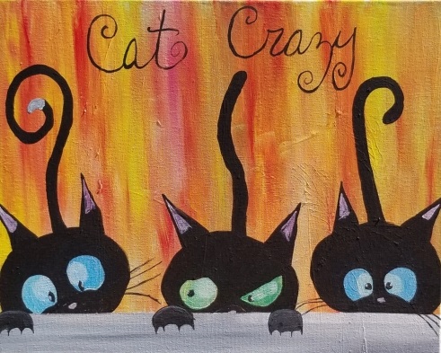 A Cat Crazy paint nite project by Yaymaker