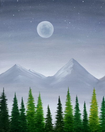 A Misty Mountain Pines paint nite project by Yaymaker