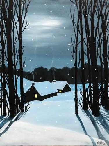 A A Cold Winters Night paint nite project by Yaymaker