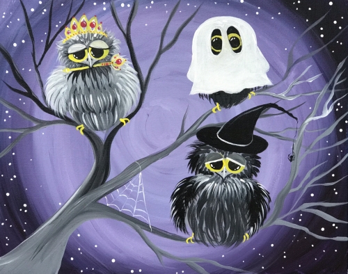 A Owloween Night paint nite project by Yaymaker