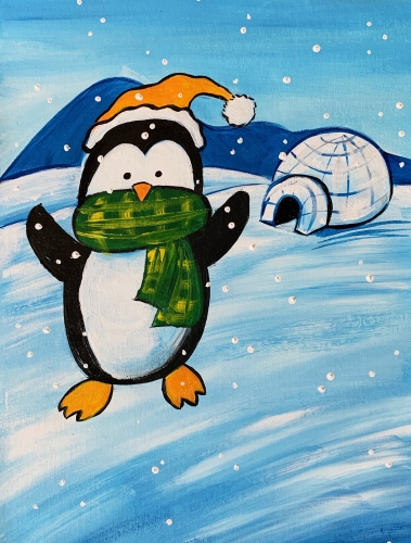 A Chilly Little Penguin paint nite project by Yaymaker