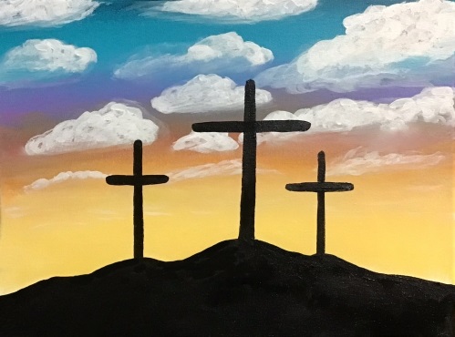 A Praise  Paint  On Calvary Cross wChristian Music paint nite project by Yaymaker