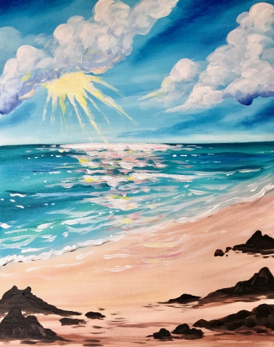 A Beach Beauty paint nite project by Yaymaker