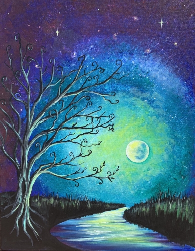 A Mystical Moonlit Glow paint nite project by Yaymaker