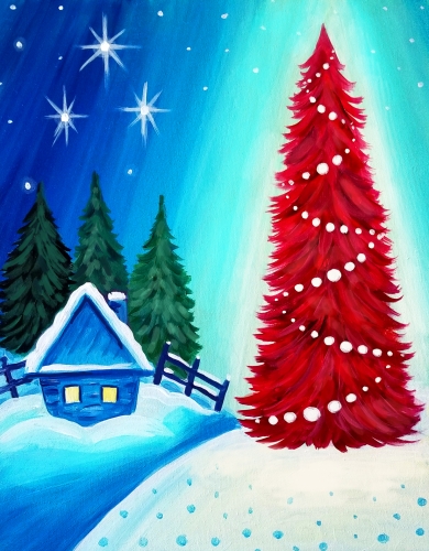 A Red Christmas Beauty paint nite project by Yaymaker