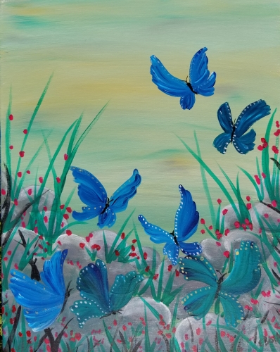 A Sanguine Butterflies paint nite project by Yaymaker