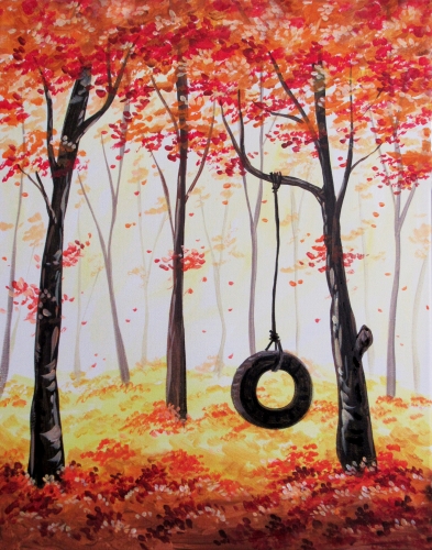 A Secret Autumn Swing paint nite project by Yaymaker