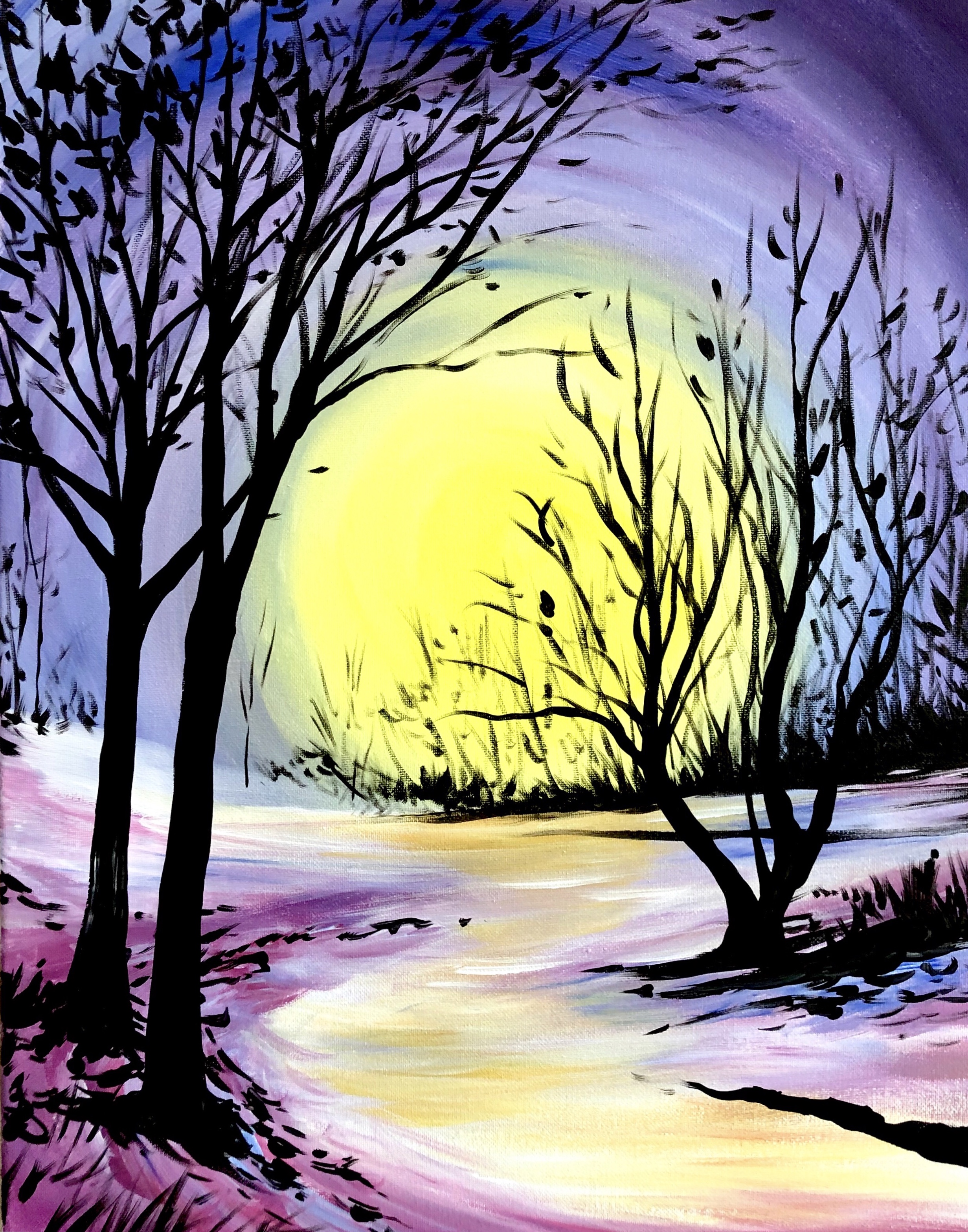 A Glowing Winter paint nite project by Yaymaker