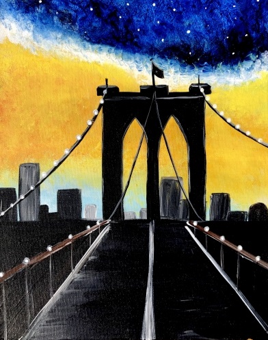 A Brooklyn Bridge II paint nite project by Yaymaker