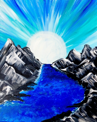 A Moonlight Mountain Ridge paint nite project by Yaymaker
