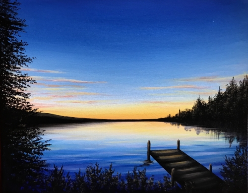 A Pasqua Lake Sunset paint nite project by Yaymaker