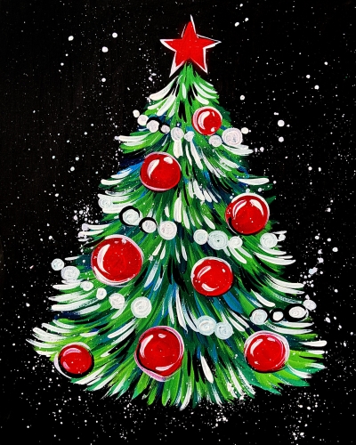A Fun and Easy Christmas Tree paint nite project by Yaymaker