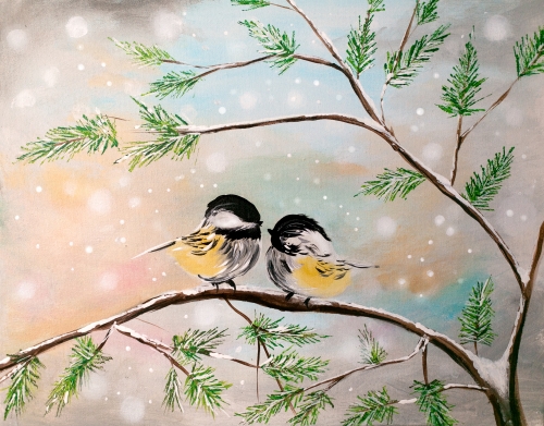 A Chattering Chickadees paint nite project by Yaymaker