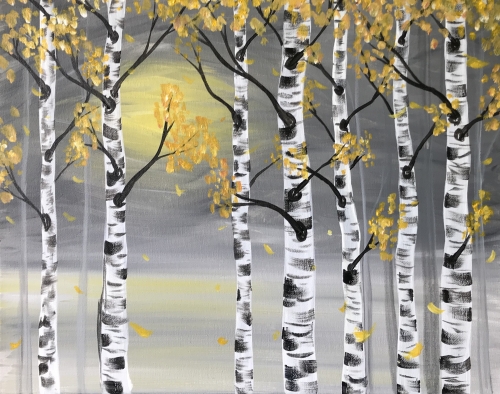 A Golden Birches II paint nite project by Yaymaker