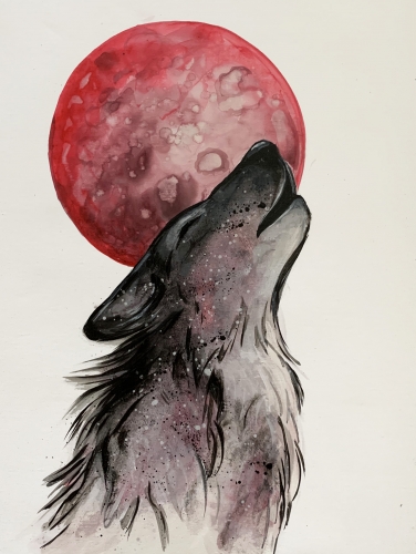 A Blood Moon Howl paint nite project by Yaymaker