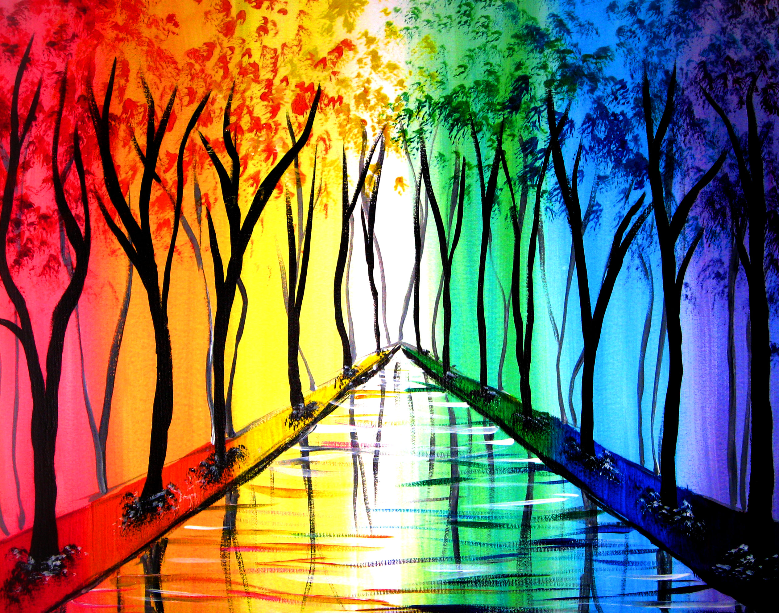 A Rainbow Road paint nite project by Yaymaker