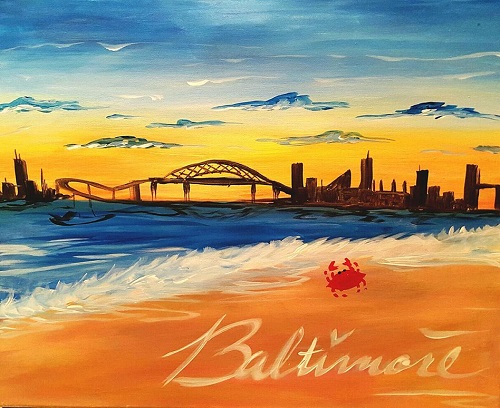 A Baltimore At The Beach paint nite project by Yaymaker