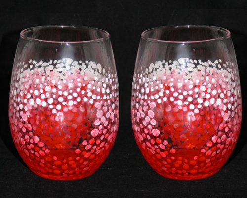 A Overflowing Hearts Stemless Glasses paint nite project by Yaymaker