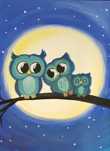 A Owl Eyes Still On You paint nite project by Yaymaker