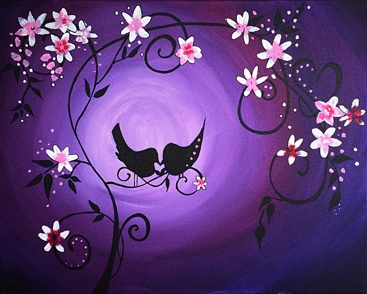 A The World Blooms Through Love paint nite project by Yaymaker